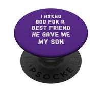 J'Ai demandé à Dieu Que Mon Meilleur ami m'a donné la Foi chrétienne à Mon Fils PopSockets PopGrip Adhésif