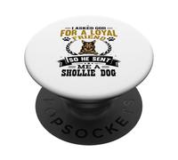 J'Ai demandé à Dieu Un ami fidèle, il m'a envoyé Un Chien Shollie PopSockets PopGrip Adhésif