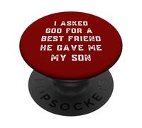 J'Ai demandé à Dieu Un Meilleur ami, il m'a donné Mon Fils pour la fête des pères PopSockets PopGrip Adhésif