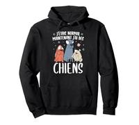 J'Ai des Chiens idée Humour Drole Homme Garçon Motif Chien Sweat à Capuche, Unisexe pour Adultes, Noir, S