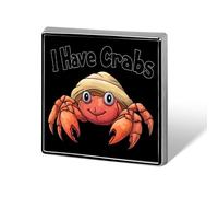 J'ai des crabes ! Badge carré en forme de bernard-l'hermite, broche en forme de cœur, épingles, badges à bouton pour sac à do