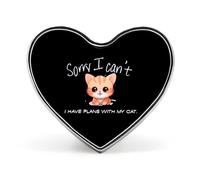 J'ai des projets avec mon chat imprimé coeur badge broche broches drôle revers cravate bouton décoration pour hommes femmes
