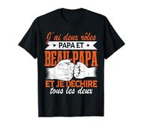 J'Ai Deux Rôles Papa Et Beau-Papa | Fête Des Pères T-Shirt
