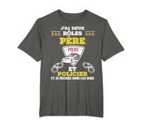 J'ai Deux Rôles Père et Policier Et Je Déchire Cadeau Police T-Shirt