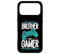 J'Ai Deux titres Brother and Gamer et Je Les écrase Tous Les Deux Coque pour iPhone 17 Pro Max