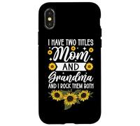 J'Ai Deux titres Mom and Grandma I Rock Them Both Sunflower Coque pour iPhone X/XS