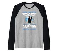J'Ai Deux titres Papa et Paw Paw Funny Fathers Day Manche Raglan