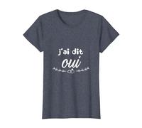 J'Ai Dit Oui Mariage EVJF T-Shirt, Femme, Bleu Chiné, M