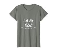 J'Ai Dit Oui Mariage EVJF T-Shirt, Femme, Vert Kaki chiné, XXL