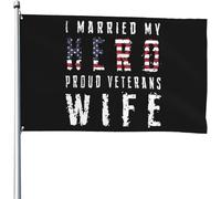 J'Ai Épousé Mon Héros Fière Épouse D'Un Vétéran. Drapeaux Décoratif Drapeau De Bienvenue Suspendre Bannière De Cour Durable Pour D'Intérieur Intérieur Extérieure 3X5 Ft