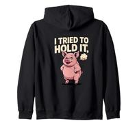 J'Ai essayé de Le Tenir, Blague Amusante sur Le Cochon Qui pète Sweat à Capuche