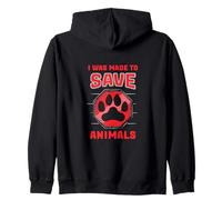 J'Ai Été Créé pour Sauver Les Animaux Animal Sauvetage Sweat à Capuche