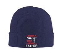 J'Ai Fait Un Test Adn Et Dieu Est Mon Père Bonnet Tricoté Mode Bonnet en Tricot Thermique Beanie pour Shopping Cyclisme Femme