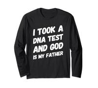 J'Ai Fait Un Test ADN et Dieu est Mon père Christianisme Christ Manche Longue