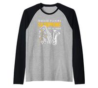 J'Ai Fait Une Pause en Jouant du Saxophone pour être Ici Saxophoniste Manche Raglan