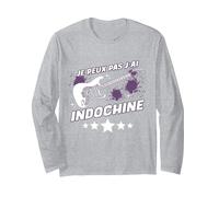 J'Ai Indochine Etoile Concert Musique Manche Longue, Unisexe pour Adultes, Gris Chiné, XL