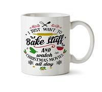 J'Ai Juste Envie De Faire Des Gâteaux Et De Regarder Des Films De Noël Toute La Journée Tasse À Café Drôle Tasses Céramique Tasse Pour Lait Eau Collègue 330Ml
