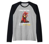 J'Ai l'air Calme, mais dans ma tête, Je t'ai picoré 3 Fois de façon drôle Manche Raglan