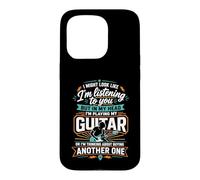 J'Ai l'air d'écouter mais dans ma tête Je Joue de la Guitare Coque pour iPhone 15 Pro