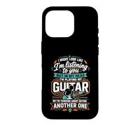 J'Ai l'air d'écouter mais dans ma tête Je Joue de la Guitare Coque pour iPhone 16 Pro