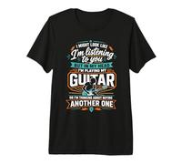 J'Ai l'air d'écouter mais dans ma tête Je Joue de la Guitare T-Shirt Haut de Gamme