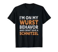 J'Ai Le comportement de Wurst et Je ne Donne Pas de Schnitzel T-Shirt Graphique avec Valeur, Homme, Noir, M