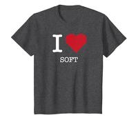 J'Ai Le cœur Doux, J'aime la Douceur T-Shirt, Enfant, Chiné Foncé, 8 Ans