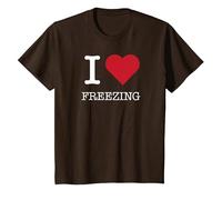 J'Ai Le cœur glacé, J'adore Le Froid T-Shirt, Enfant, Marron, 8 Ans