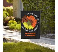J'ai le temps de vous écouter. Votre vie compte. Drapeau de jardin double face de sensibilisation au cancer de la peau, 31,75 cm x 45,7 cm.