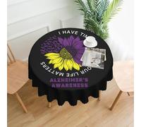 J'ai le temps d'écouter, votre vie compte, nappe ronde de sensibilisation à la maladie d'Alzheimer, 60 pouces, imperméable, résistante aux éclaboussures, nappe de cuisine pour décoration de restauran