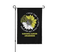 J'Ai Le Temps D'Écouter. Votre Vie Compte. Sensibilisation Au Cancer Du Sarcome. Drapeau De Jardin Durable Drapeaux Double Face Drapeaux De Jardin Pour Toutes Les Saisons Chambres Plage 30X45cm