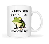 J'Ai Mal Au Ventre, Je Suis En Colère Contre Le Gouvernement, Eau De Grenouille Tasse À Café Drôle Tasses Céramique Tasse Pour Collègue Homme Eau 330Ml