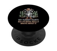 J'Ai Mal au Ventre mais Je suis Vraiment Un Cowboy Raton Laveur PopSockets PopGrip Adhésif