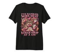 J'Ai manipulé Plus de Viande Que Kebab Shop Cat Bootleg T-Shirt Haut de Gamme
