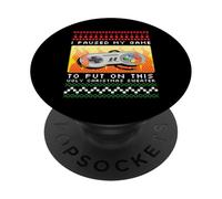 J'Ai mis en Pause Mon Jeu pour Mettre ce Vilain Joueur de Chandail de Noël PopSockets PopGrip Adhésif