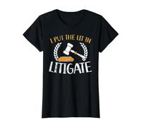 J'Ai mis la lumière dans Le Dossier Juge du contentieux Avocat Justice T-Shirt Graphique avec Valeur, Femme, Noir, L