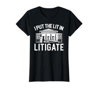 J'Ai mis la lumière dans Le Dossier Juge du contentieux Avocat Justice T-Shirt Graphique avec Valeur, Femme, Noir, XL