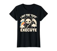J'Ai mis Le Mignon dans Execute Grim Reaper Pun Halloween T-Shirt Graphique avec Valeur, Femme, Noir, M