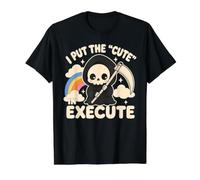 J'Ai mis Le Mignon dans Execute Grim Reaper Pun Halloween T-Shirt Graphique avec Valeur, Homme, Noir, S