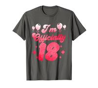 J'Ai Officiellement 18 Ans Anniversaire Dix-Huit Fête T-Shirt, Homme, Asphalte, 4XL