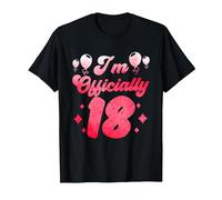 J'Ai Officiellement 18 Ans Anniversaire Dix-Huit Fête T-Shirt, Homme, Noir, M