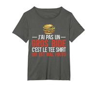 J'Ai Pas Un Gros Bide C'est Le Tee Shirt Cadeau Humoristique T-Shirt, Femme Grandes Tailles, Asphalte, 6X