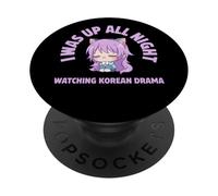 J'Ai passé la Nuit à Regarder Le Drame coréen Cute PopSockets PopGrip Adhésif