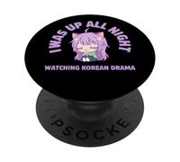 J'Ai passé la Nuit à Regarder Le Drame coréen Kawaii PopSockets PopGrip Adhésif