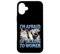 J'ai peur de parler aux femmes Funny Cat Meme Bootleg Coque pour iPhone 16 Plus