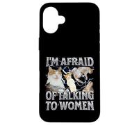 J'ai peur de parler aux femmes Funny Cat Meme Bootleg Coque pour iPhone 16 Plus