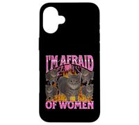 J'ai peur des femmes Funny Cat Meme Bootleg Graphic Coque pour iPhone 16 Plus
