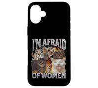 J'ai peur des femmes Funny Cat Meme Bootleg Graphic Coque pour iPhone 16 Plus