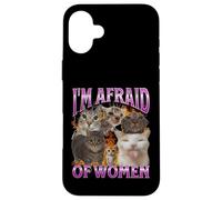 J'ai peur des femmes Funny Cat Meme Bootleg Graphic Coque pour iPhone 16 Plus