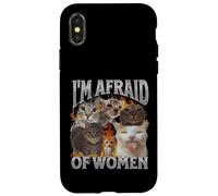 J'ai peur des femmes Funny Cat Meme Bootleg Graphic Coque pour iPhone X/XS